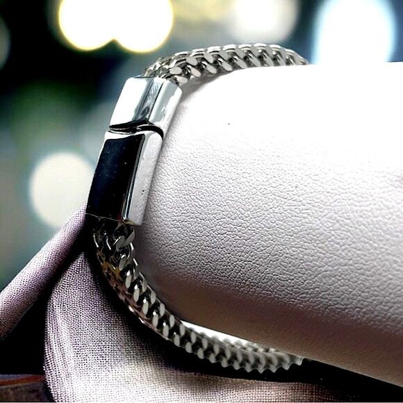 Men’s Stainless Steel l Bracelet l Magnetic Closure l Unisex l 8” l New - Picture 3 of 10